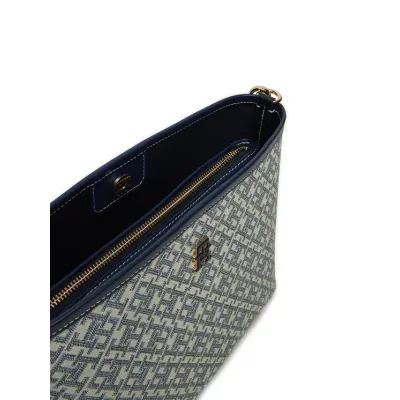 Sac femme Tommy Hilfiger Monoplay Le Shoulder Bag Bleu AW0AW17342-DW6 en 100 % polyuréthane
