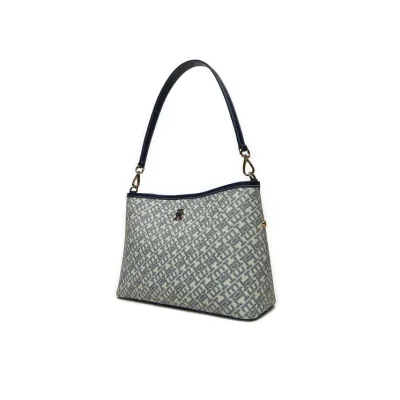 Sac femme Tommy Hilfiger Monoplay Le Shoulder Bag Bleu AW0AW17342-DW6 en 100 % polyuréthane
