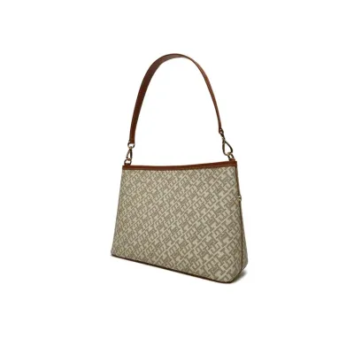 Sac femme Tommy Hilfiger Monoplay Le Shoulder Bag Beige AW0AW17342-XUT en 100 % polyuréthane