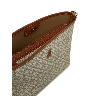 Sac femme Tommy Hilfiger Monoplay Le Shoulder Bag Beige AW0AW17342-XUT en 100 % polyuréthane