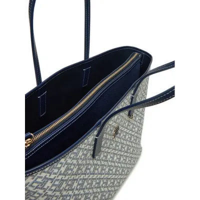 Cabas femme Tommy Hilfiger Monoplay Multi Compartment Tote Bleu AW0AW17379-DW6 en 100 % polyuréthane.