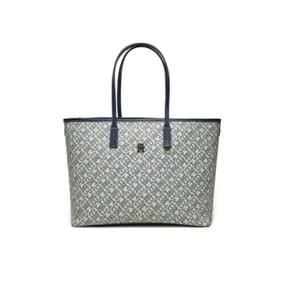 Cabas femme Tommy Hilfiger Monoplay Multi Compartment Tote Bleu AW0AW17379-DW6 en 100 % polyuréthane.