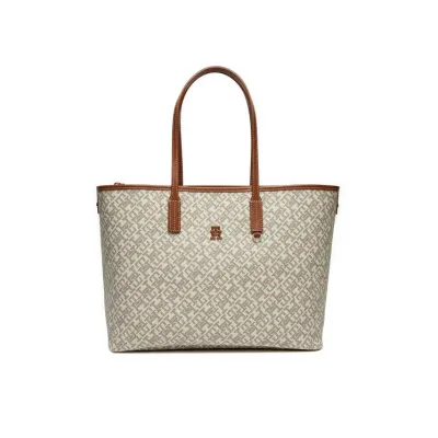 Cabas femme Tommy Hilfiger Monoplay Multi Compartment Tote Beige AW0AW17379-RBC en 100 % polyuréthane