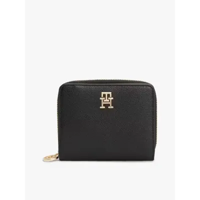 Portefeuille femme Tommy Hilfiger Monogram Plaque Wallet Noir AW0AW17473-BDS en 100 % polyuréthane
