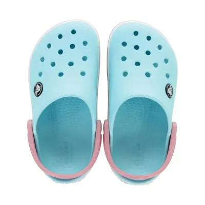 Sabots Crocs Crocband bébé turquoise réf 207005-4S3 avec bande sportive et brides pivotantes