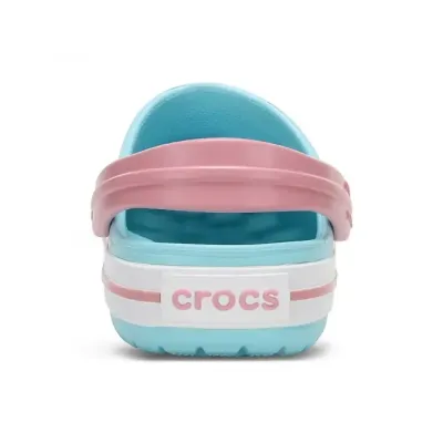 Sabots Crocs Crocband bébé turquoise réf 207005-4S3 avec bande sportive et brides pivotantes