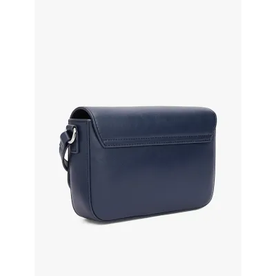 Sac bandoulière femme Tommy Jeans Essential Must FLAP Crossbody Bleu Marine AW0AW16968-C1G en 100 % polyuréthane