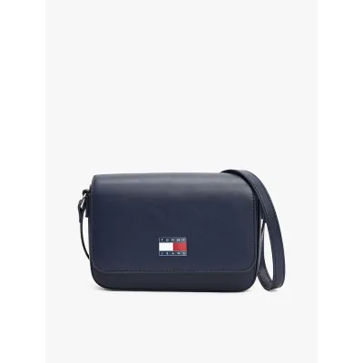 Sac bandoulière femme Tommy Jeans Essential Must FLAP Crossbody Bleu Marine AW0AW16968-C1G en 100 % polyuréthane