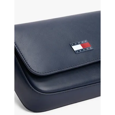 Sac bandoulière femme Tommy Jeans Essential Must FLAP Crossbody Bleu Marine AW0AW16968-C1G en 100 % polyuréthane