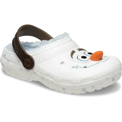 Sabots enfant Crocs Frozen Disney Olaf Lined Classic Clog Blanc 210234-90H avec doublure chaude.