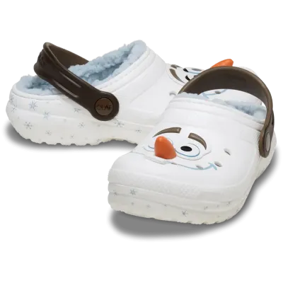 Sabots enfant Crocs Frozen Disney Olaf Lined Classic Clog Blanc 210234-90H avec doublure chaude.