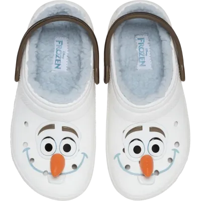 Sabots enfant Crocs Frozen Disney Olaf Lined Classic Clog Blanc 210234-90H avec doublure chaude.