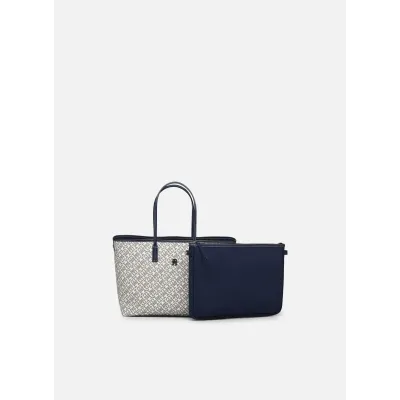Cabas femme Tommy Hilfiger Monoplay Multi Compartment Tote Bleu AW0AW17379-DW6 en 100 % polyuréthane.