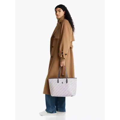 Cabas femme Tommy Hilfiger Monoplay Multi Compartment Tote Bleu AW0AW17379-DW6 en 100 % polyuréthane.