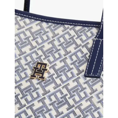 Cabas femme Tommy Hilfiger Monoplay Multi Compartment Tote Bleu AW0AW17379-DW6 en 100 % polyuréthane.