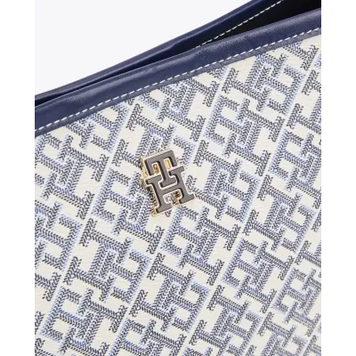 Sac femme Tommy Hilfiger Monoplay Le Shoulder Bag Bleu AW0AW17342-DW6 en 100 % polyuréthane