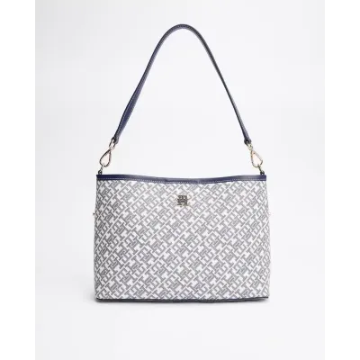Sac femme Tommy Hilfiger Monoplay Le Shoulder Bag Bleu AW0AW17342-DW6 en 100 % polyuréthane