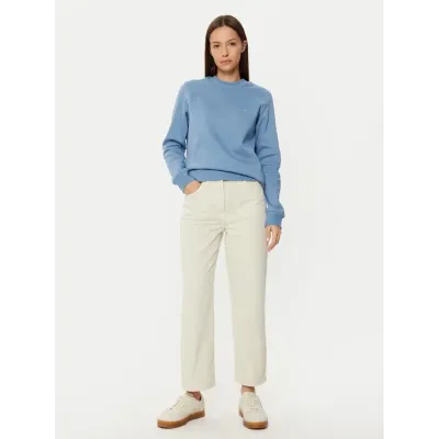 Jean Tommy Jeans femme écru taille haute coupe droite en denim avec cinq poches - DW0DW19392 YBH