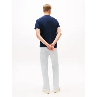 T-shirt Tommy Jeans homme bleu marine en coton coupe regular avec logo New York imprimé sur la poitrine - DM0DM21911 C1G