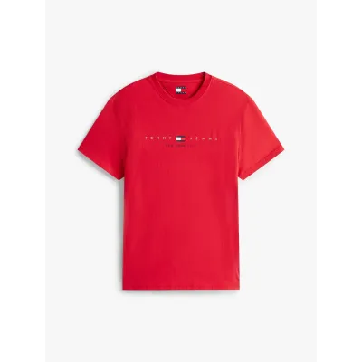 T-shirt Tommy Jeans homme rouge en coton coupe regular avec logo New York imprimé sur la poitrine - DM0DM21911 XLE