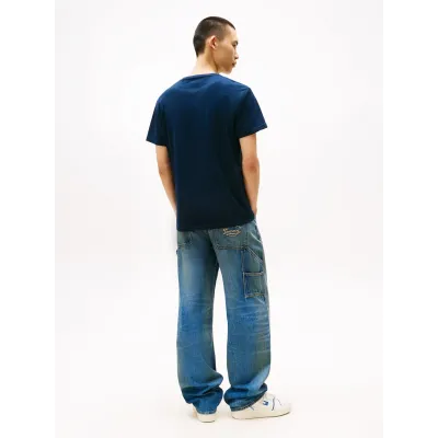 T-shirt Tommy Jeans homme bleu marine en coton coupe regular avec logo Tommy DNA imprimé sur la poitrine - DM0DM21941 C1G