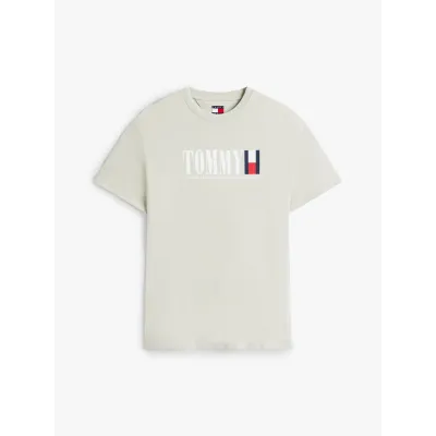 T-shirt Tommy Jeans homme vert sauge clair en coton coupe regular avec logo Tommy DNA imprimé sur la poitrine - DM0DM21941 M1C