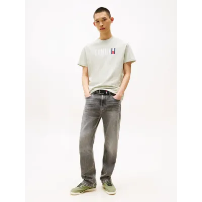 T-shirt Tommy Jeans homme vert sauge clair en coton coupe regular avec logo Tommy DNA imprimé sur la poitrine - DM0DM21941 M1C