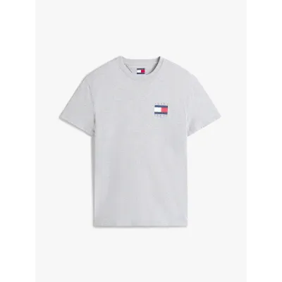 T-shirt Tommy Jeans homme gris chiné en coton avec logo imprimé sur la poitrine et grand logo au dos - DM0DM21910 Q13
