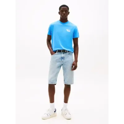 T-shirt Tommy Jeans homme bleu ciel en coton coupe regular avec logo Tommy Jeans imprimé sur la poitrine - DM0DM21539 C39