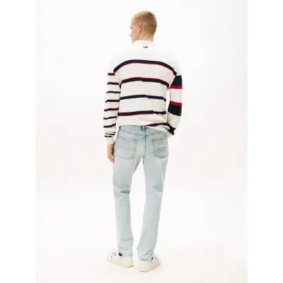 Jean Tommy Jeans Scanton Slim Fit homme bleu clair en denim stretch avec cinq poches - DM0DM20983 1AB