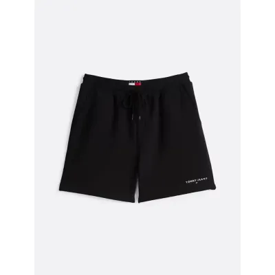 Short Tommy Jeans homme noir en coton avec taille élastique à cordon de serrage et logo imprimé - DM0DM20637 BDS