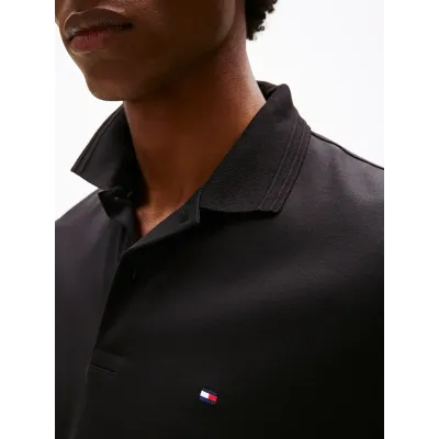 Polo Tommy Hilfiger Luxury Interlock Regular noir pour homme - MW0MW38983-BDC