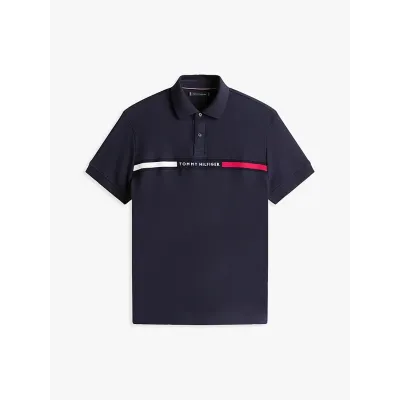 Polo Tommy Hilfiger Chest Insert bleu marine pour homme - MW0MW38130-DW5