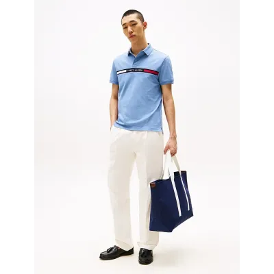 Polo Tommy Hilfiger Chest Insert bleu ciel pour homme - MW0MW38130-C2B