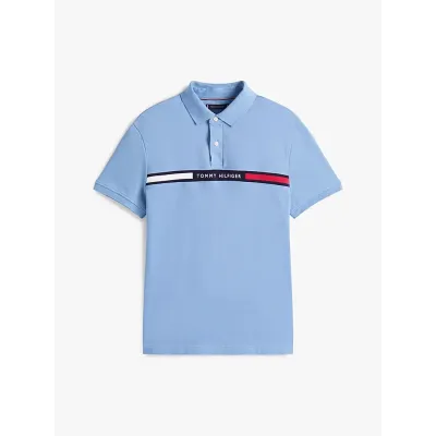Polo Tommy Hilfiger Chest Insert bleu ciel pour homme - MW0MW38130-C2B