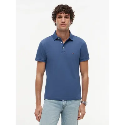 Polo Tommy Hilfiger 1985 Slim Fit bleu pour homme - MW0MW17771-DBZ