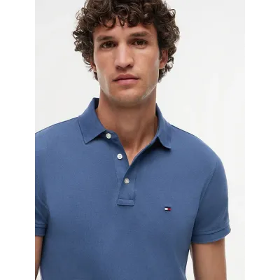 Polo Tommy Hilfiger 1985 Slim Fit bleu pour homme - MW0MW17771-DBZ