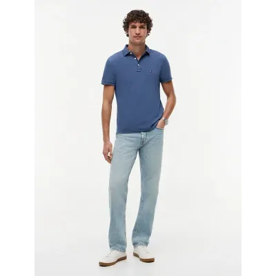 Polo Tommy Hilfiger 1985 Slim Fit bleu pour homme - MW0MW17771-DBZ