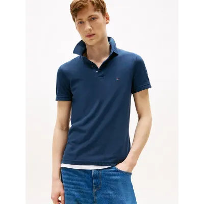 Polo Tommy Hilfiger 1985 Slim Fit bleu marine pour homme - MW0MW17771-C7G