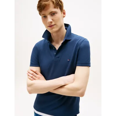 Polo Tommy Hilfiger 1985 Slim Fit bleu marine pour homme - MW0MW17771-C7G