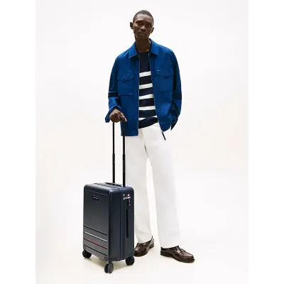 Valise cabine rigide Tommy Hilfiger Signature bleu marine à 4 roues - AU0AU01973-DW6