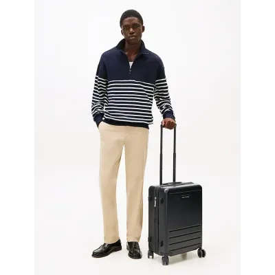Valise cabine rigide Tommy Hilfiger Signature noire à 4 roues - AU0AU01973-BDS