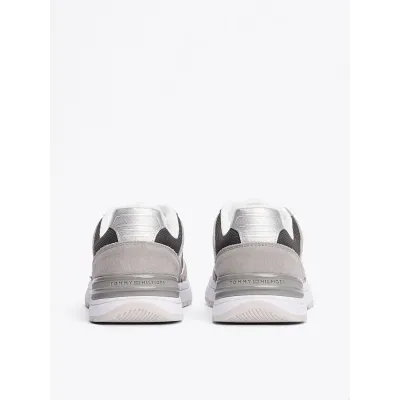 Baskets Tommy Hilfiger Casual Fashion Runner Mix grises et blanches pour femme - FW0FW08324-0IM