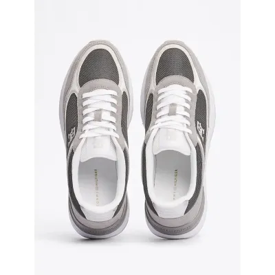 Baskets Tommy Hilfiger Casual Fashion Runner Mix grises et blanches pour femme - FW0FW08324-0IM