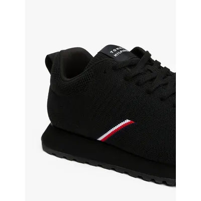Baskets Tommy Hilfiger New Runner EVA Corporate Knit noires pour homme - FM0FM05648-BDS