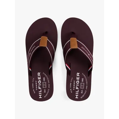 Tongs Tommy Hilfiger Beach Sandal bordeaux pour homme - FM0FM05621-XIH