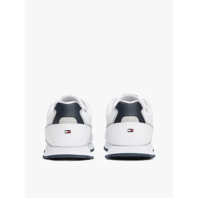 Baskets Tommy Hilfiger Essential Leather Logo blanches pour homme - FM0FM05453-YBS