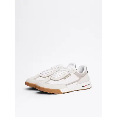 Baskets Tommy Hilfiger Leather Cleat Classic blanches pour homme - FM0FM05328-YBS