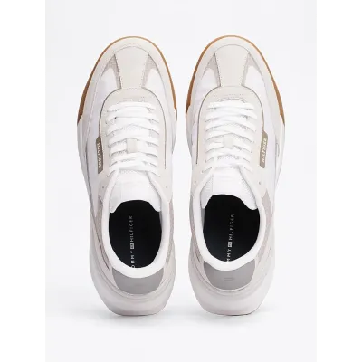 Baskets Tommy Hilfiger Leather Cleat Classic blanches pour homme - FM0FM05328-YBS