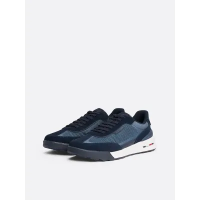 Baskets Tommy Hilfiger Leather Cleat Classic bleu marine pour homme - FM0FM05328-DW5
